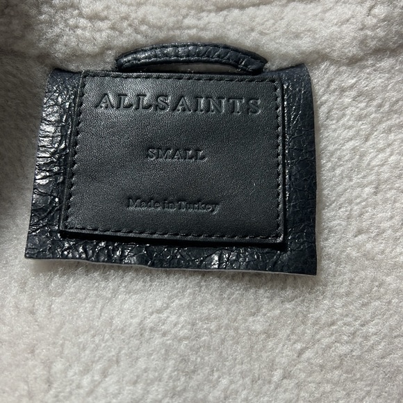 All Saints shearling, leather bomber - Picture 2 of 3